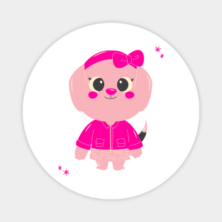 Cute Pink Dog Magnet